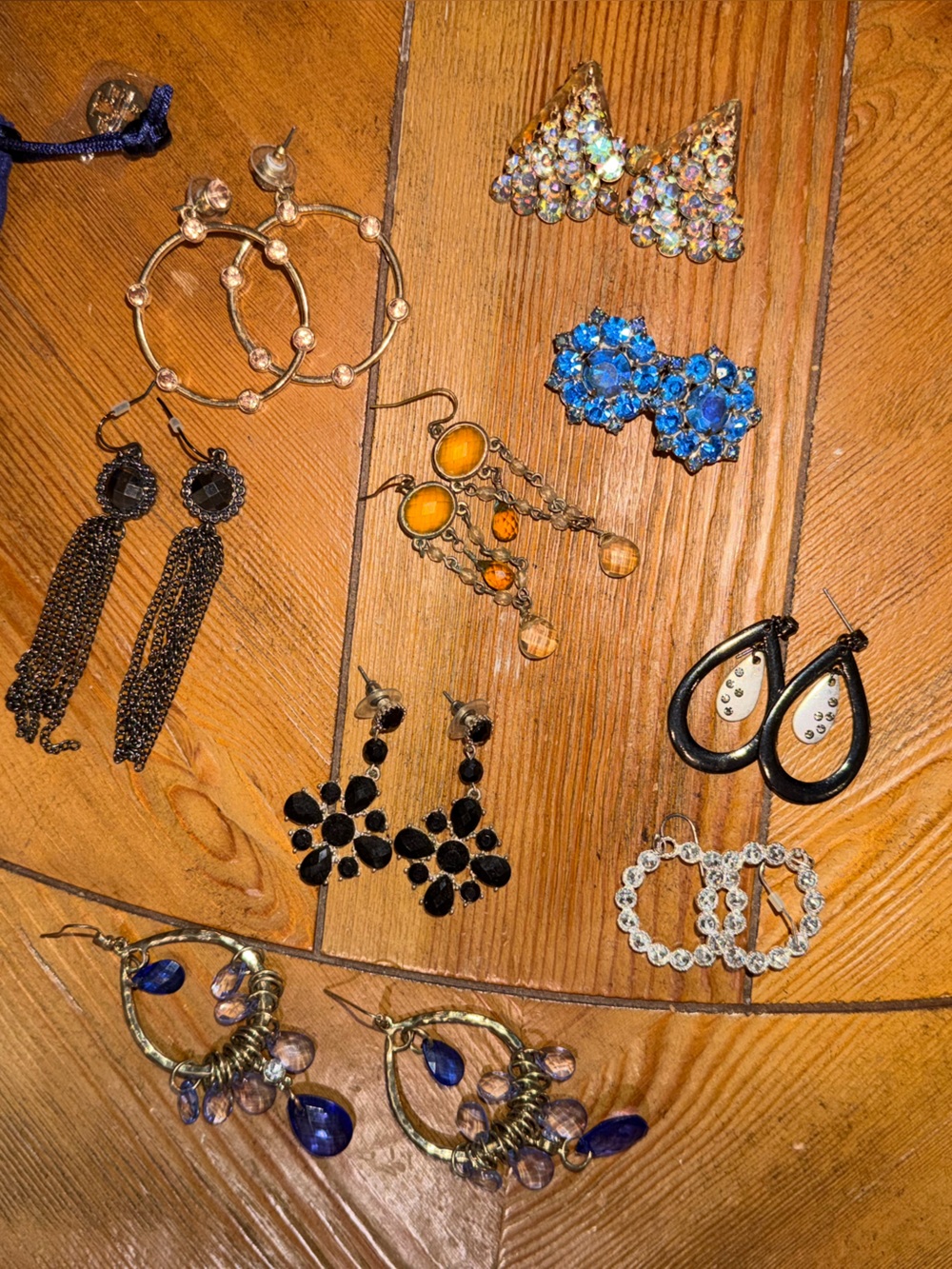 Gorgeous Earring Lot- Mostly Pierced With Two Sets of Costume Rhinestone Clip On